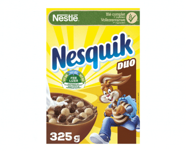 NESQUIK Duo ontbijtgranen chocoladesmaak & witte Chocolade Hopr online supermarkt