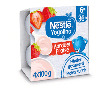 Yogolino Aardbei 6+ Maanden 4x100g Hopr online supermarkt