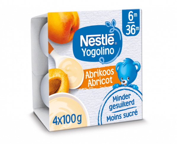 Yogolino Abrikoos 6+ Maanden 4x100g Hopr online supermarkt