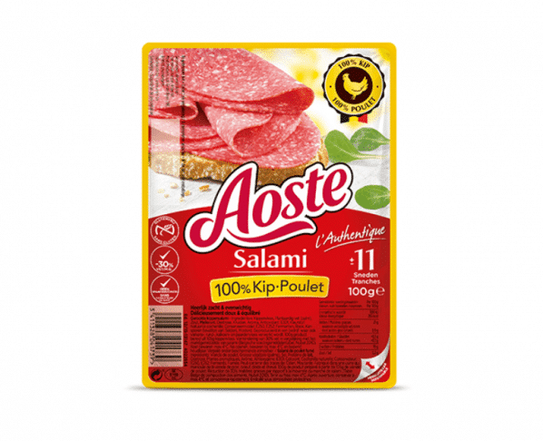 Aoste Salami van kip 100g Hopr online supermarkt