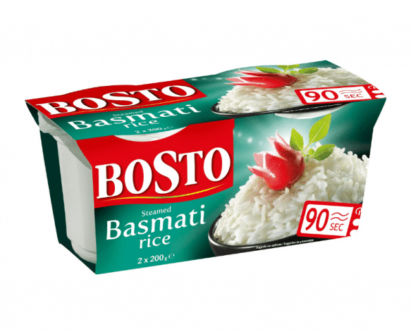 Bosto Basmati pre-steamed 2x200g Hopr online supermarkt
