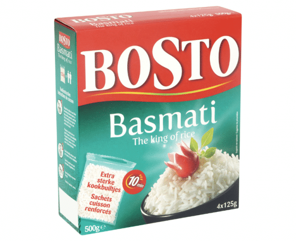 Bosto Basmati rijst kookbuiltjes 4x125g Hopr online supermarkt