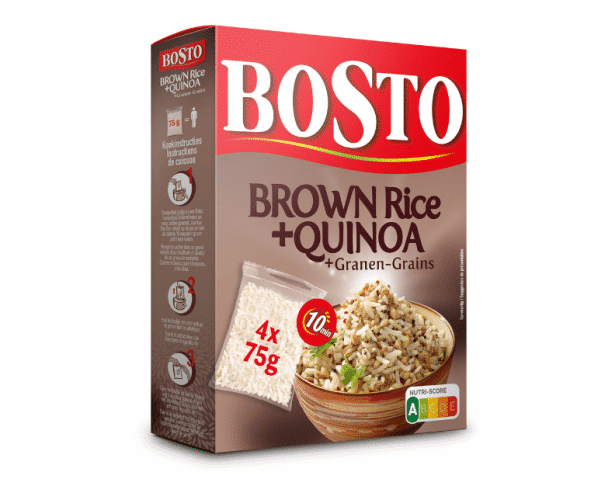 Bosto Brown rice/Quinoa/Granen kookbuiltjes 4x75g Hopr online supermarkt