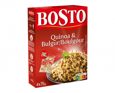 Bosto Bulgur/Quinoa kookbuiltjes 4x75g Hopr online supermarkt