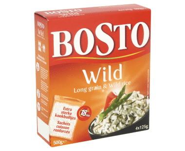 Bosto Wilde rijst Mix kookbuiltjes 4x125g Hopr online supermarkt