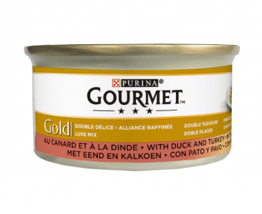 Gourmet Gold Kat Luxe Mix eend en kalkoen 85g Hopr online supermarkt