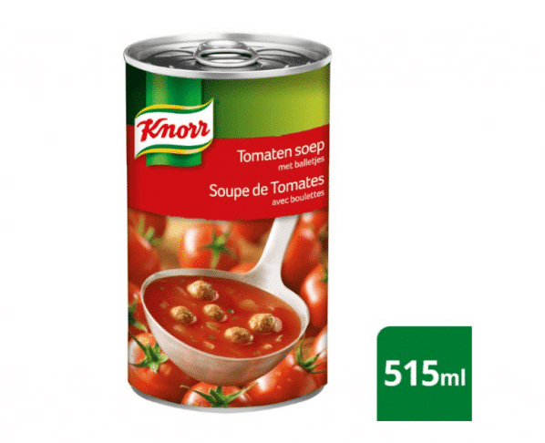 Knorr Blik Soep Tomaten en balletjes 515ml Hopr online supermarkt