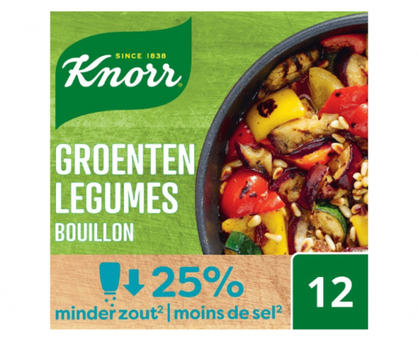 Knorr Bouillon met laag zoutgehalte Groenten 108g Hopr online supermarkt