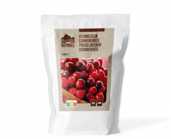 Nutridia Cranberries bio & raw 100g Hopr online supermarkt