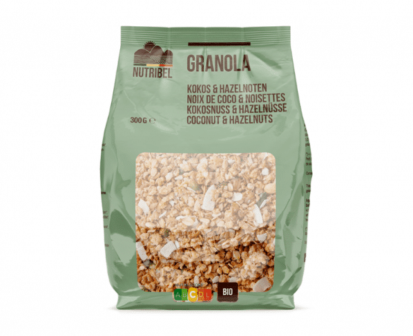 Nutridia Granola kokos hazelnoot bio 300g Hopr online supermarkt