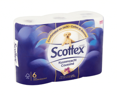 Scottex kussenzacht toilet WC papier 6 luxe rollen Hopr online supermarkt